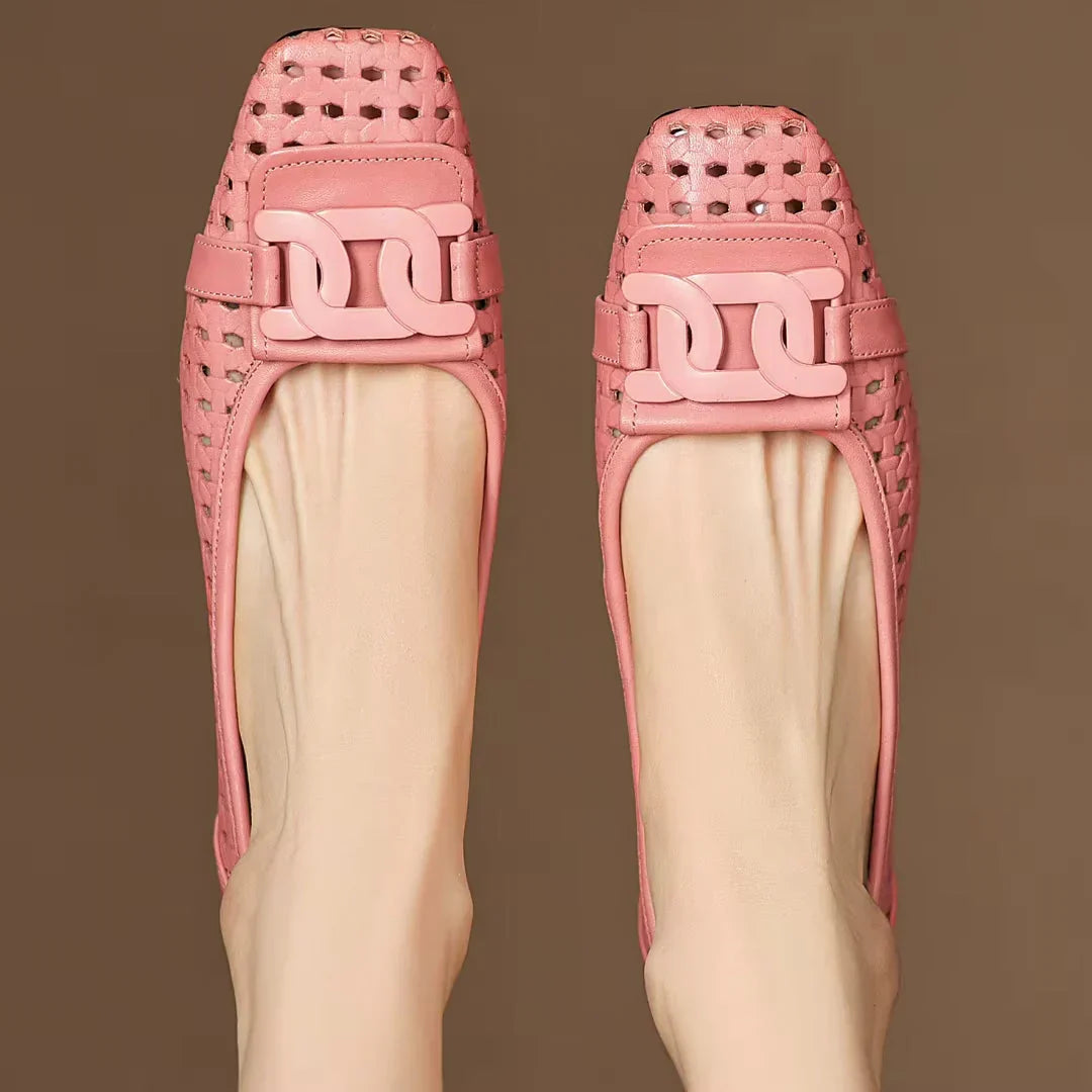 NIAMH | WOVEN SQUARE-TOE HEELS