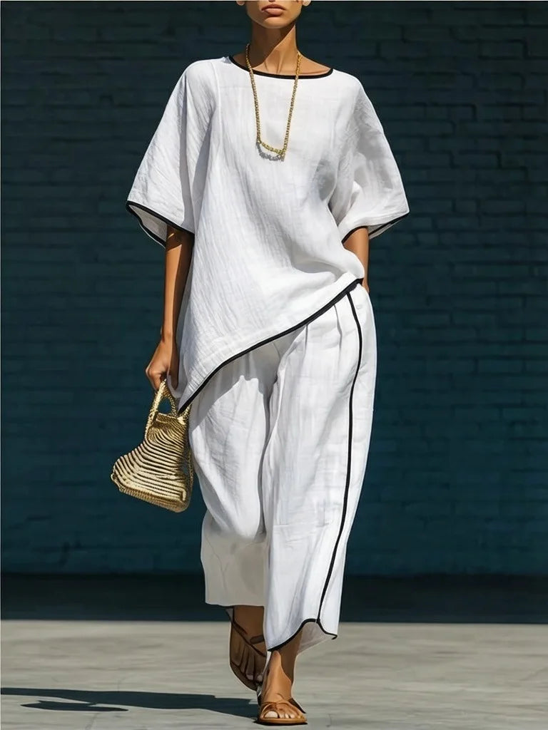 Anila | Linen Cropped Pant Set