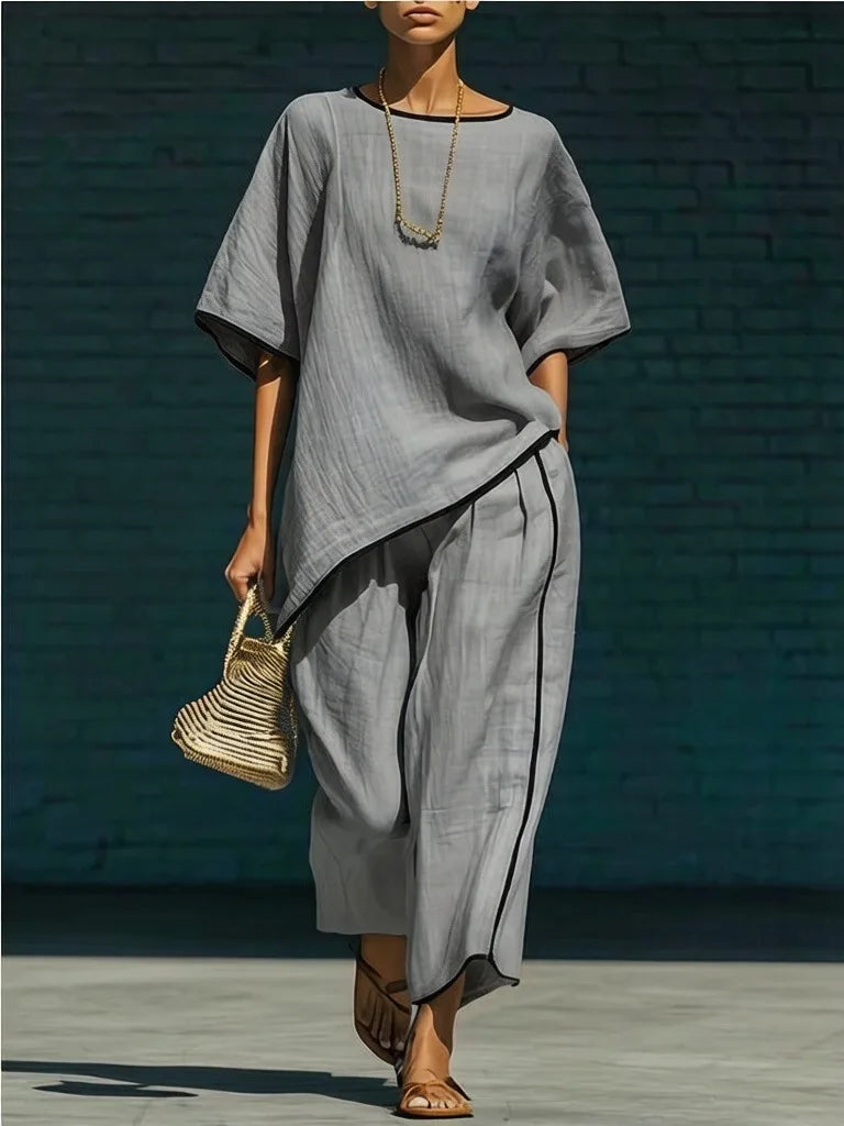 Anila | Linen Cropped Pant Set