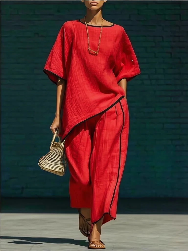 Anila | Linen Cropped Pant Set