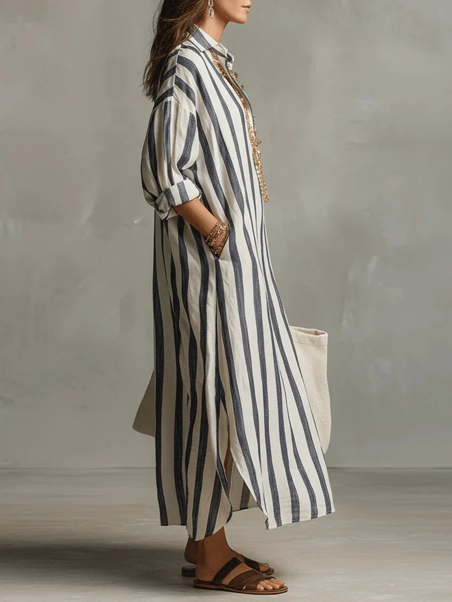 Amaris | Linen Long Shirt Dress
