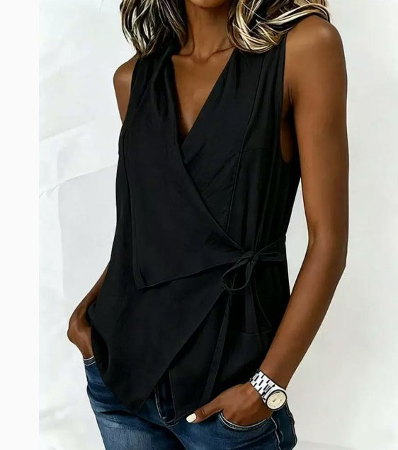 Loretta | Crossover V-neck blouse