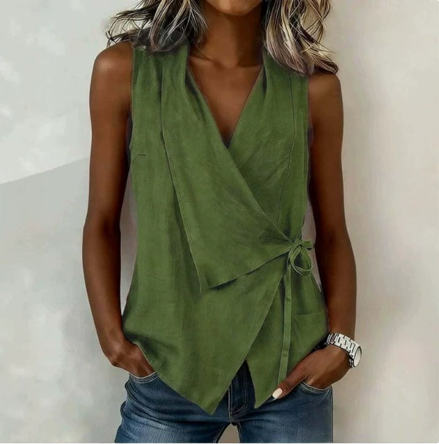 Loretta | Crossover V-neck blouse