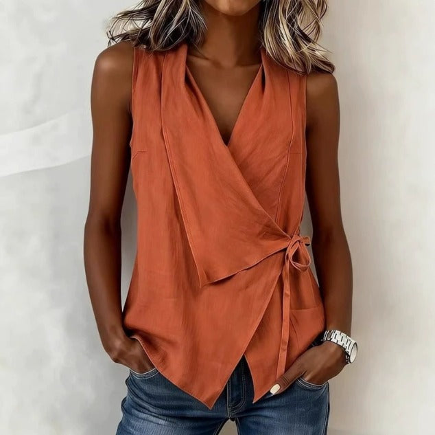Loretta | Crossover V-neck blouse