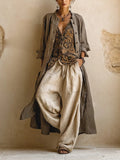 Giulia | Layered Boho Print Top & Wide-Leg Trouser Set