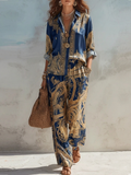 Dominique | Baroque Print Shirt & Trouser Set