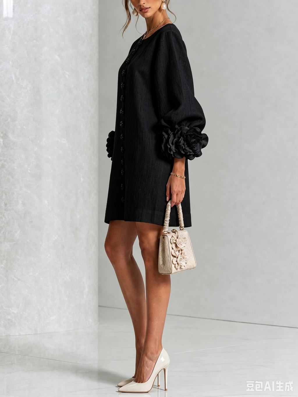 AOIBHEANN | ROSETTE-CUFF MINI DRESS
