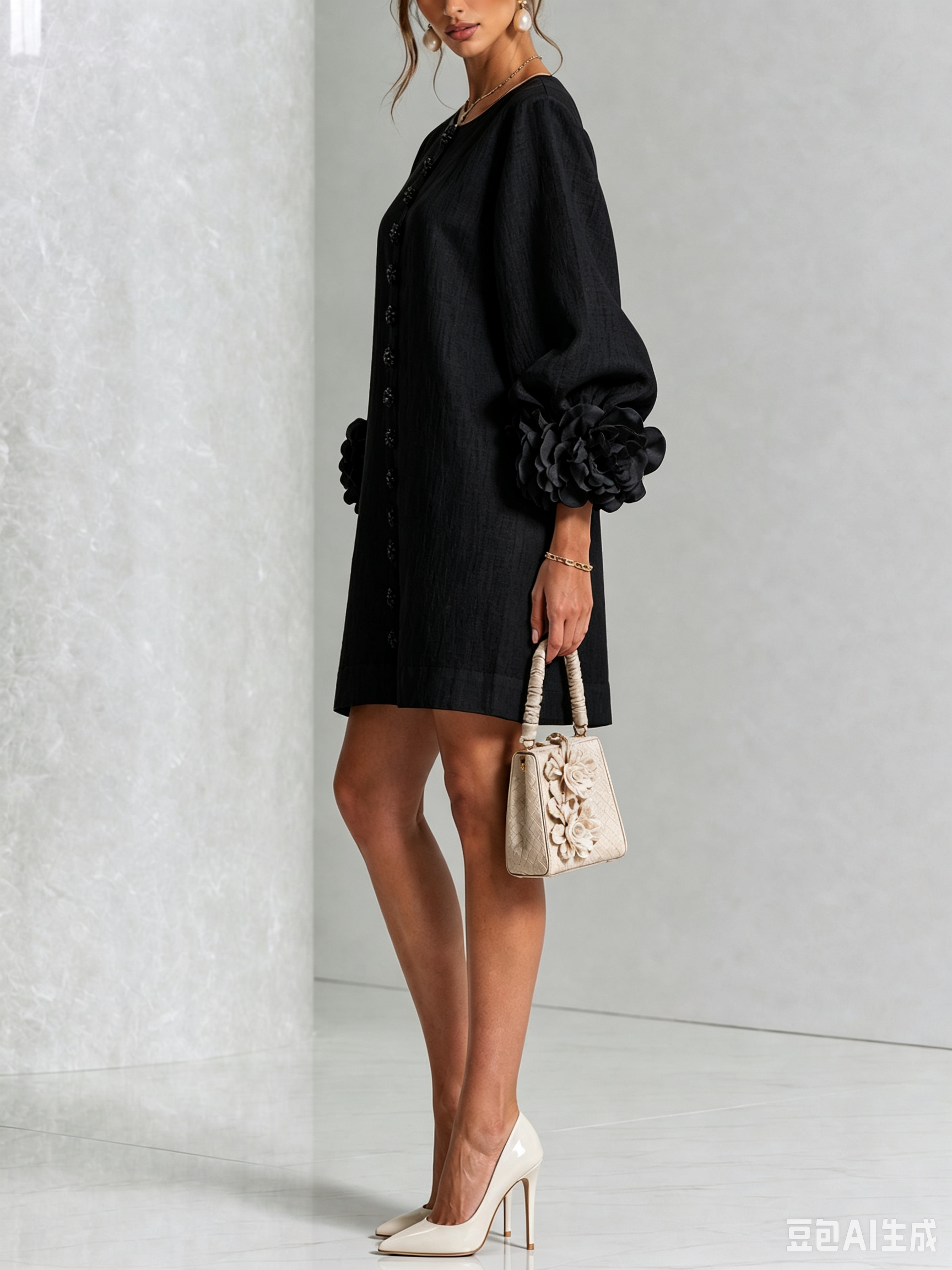 AOIBHEANN | ROSETTE-CUFF MINI DRESS