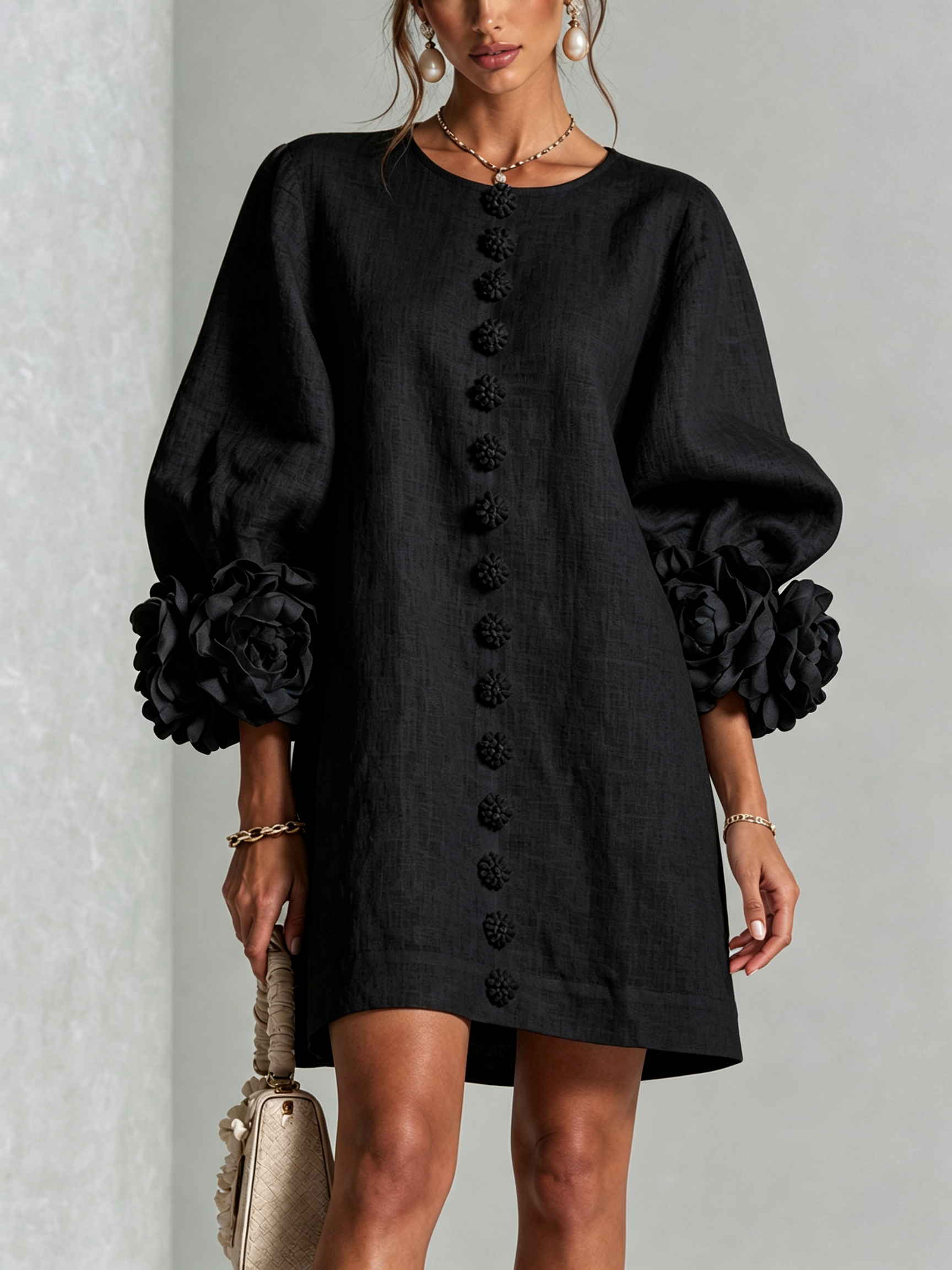 AOIBHEANN | ROSETTE-CUFF MINI DRESS