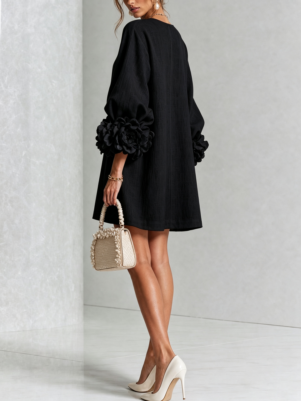 AOIBHEANN | ROSETTE-CUFF MINI DRESS