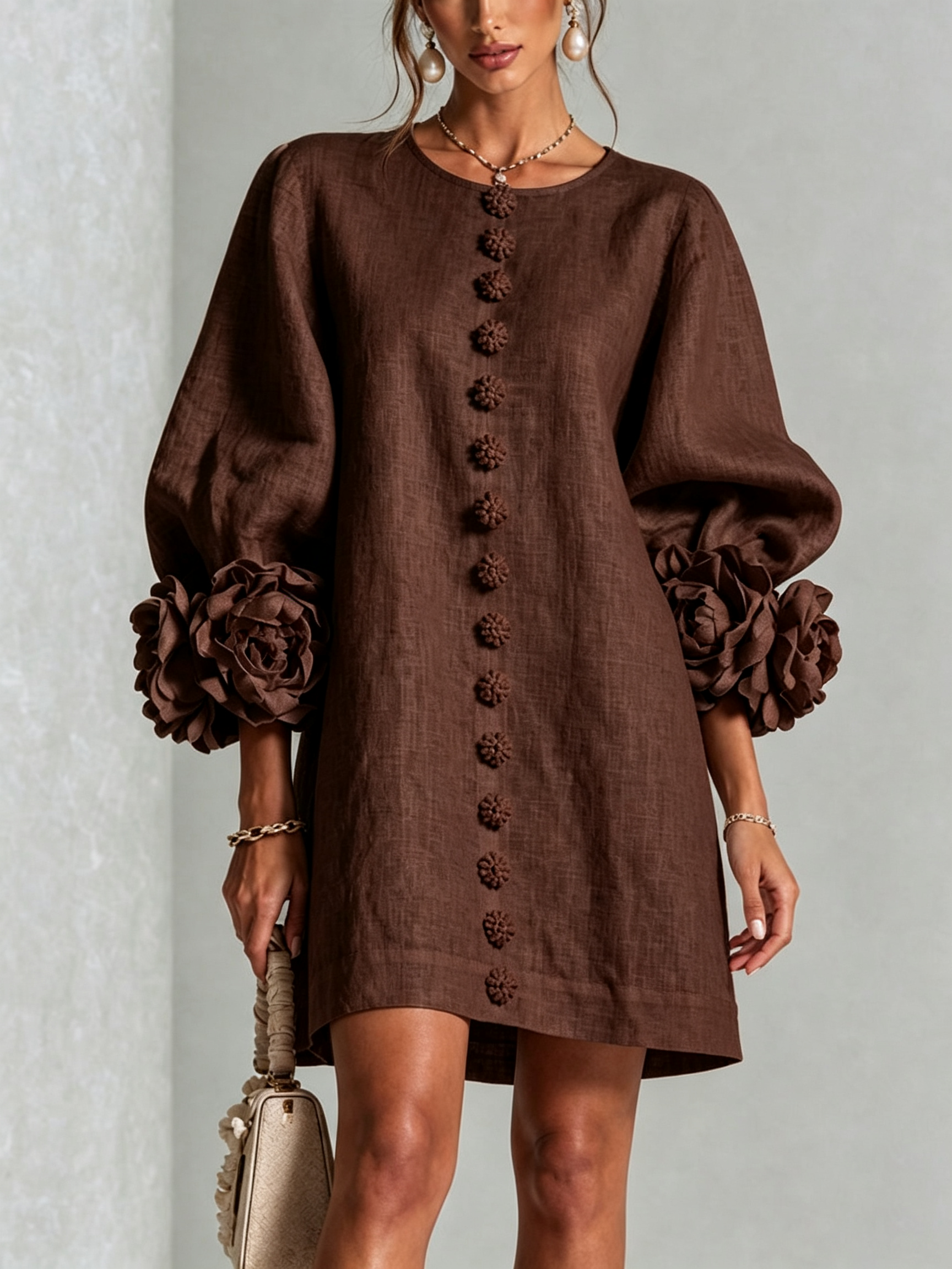 AOIBHEANN | ROSETTE-CUFF MINI DRESS