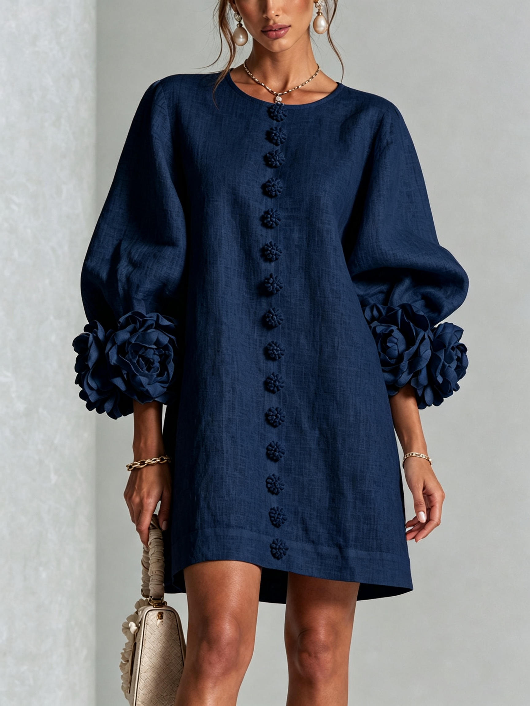 AOIBHEANN | ROSETTE-CUFF MINI DRESS