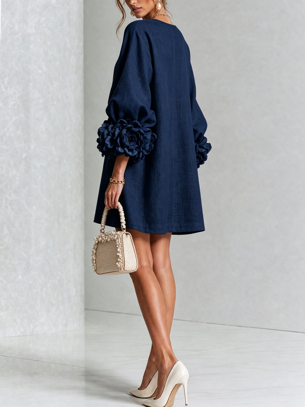 AOIBHEANN | ROSETTE-CUFF MINI DRESS