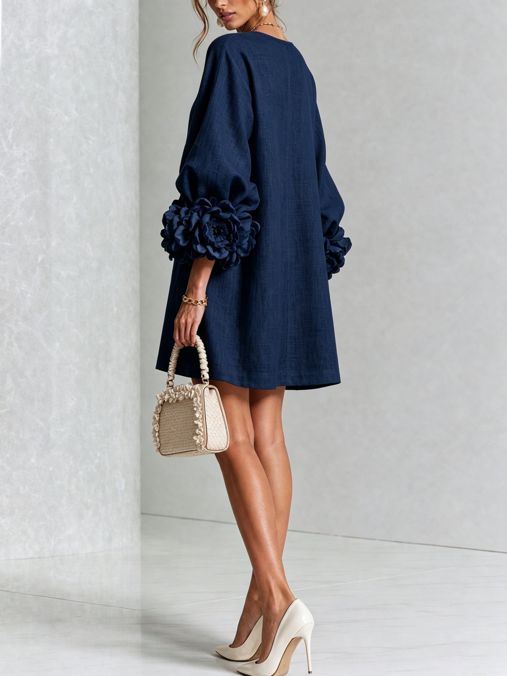 AOIBHEANN | ROSETTE-CUFF MINI DRESS