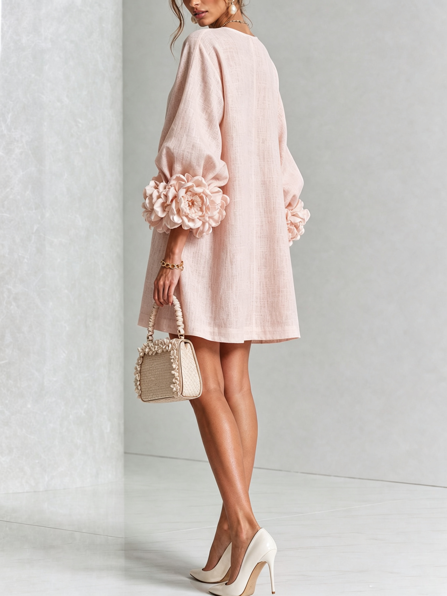 AOIBHEANN | ROSETTE-CUFF MINI DRESS