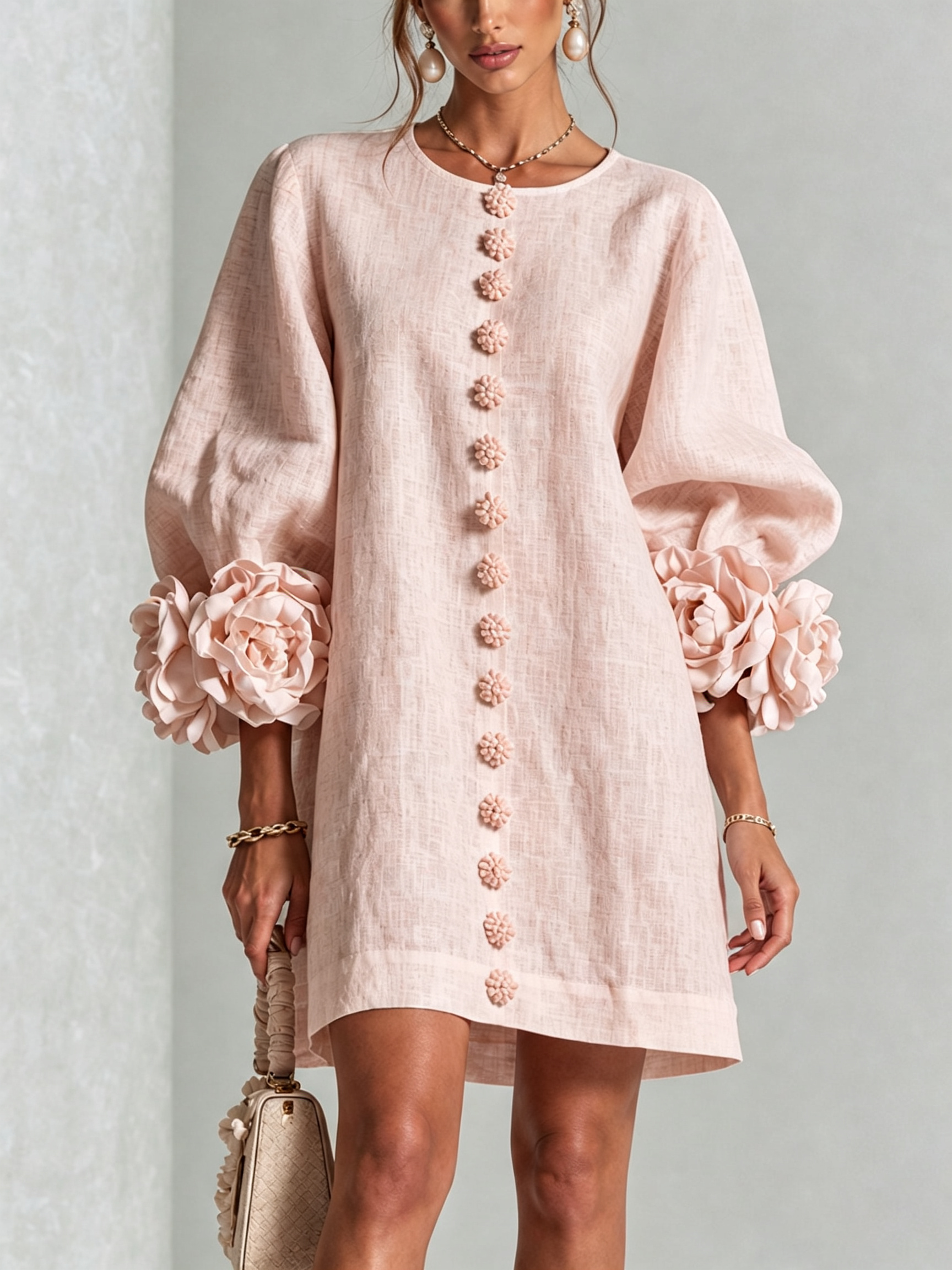AOIBHEANN | ROSETTE-CUFF MINI DRESS