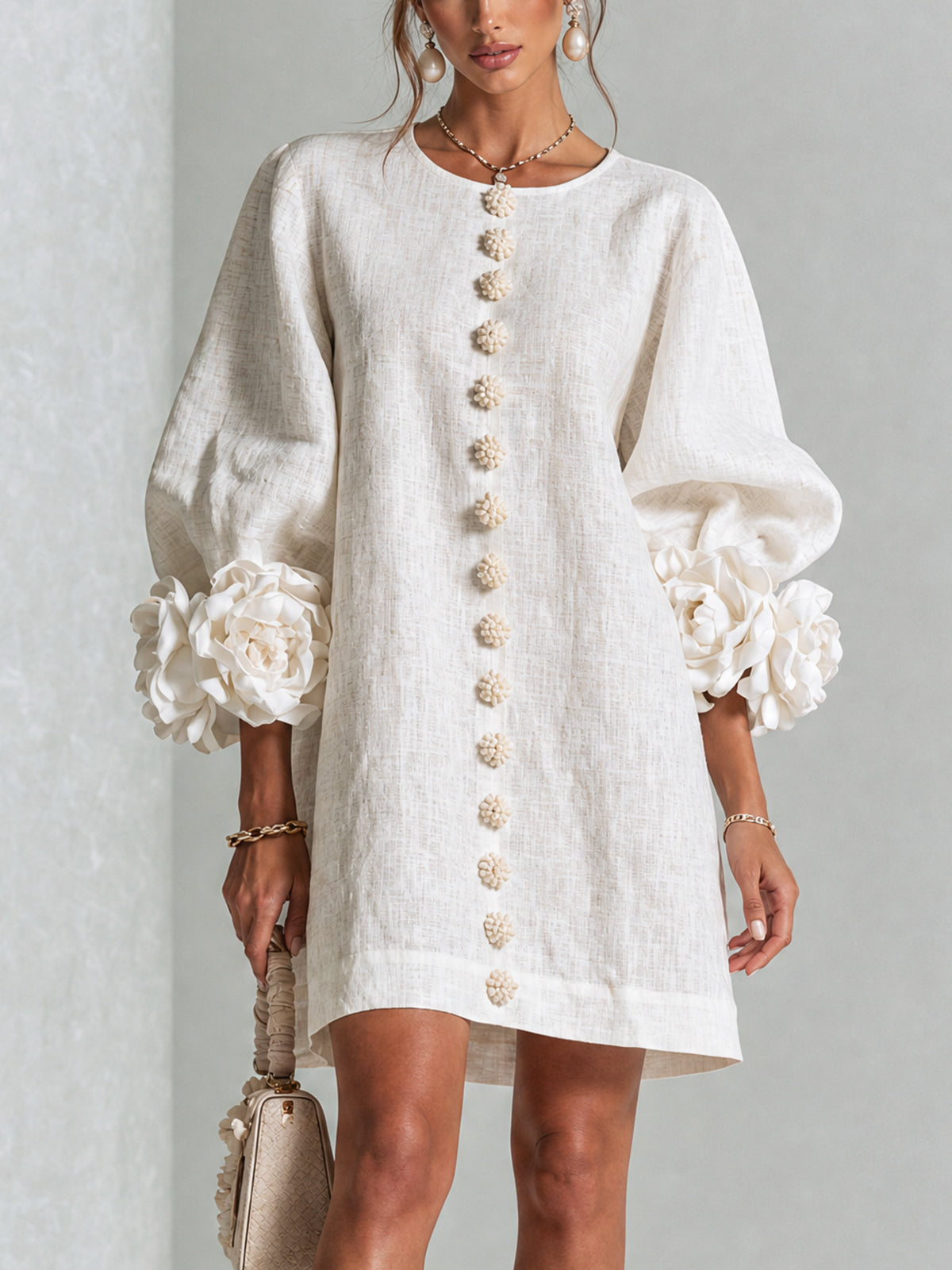 AOIBHEANN | ROSETTE-CUFF MINI DRESS