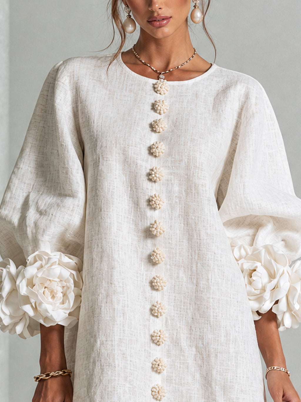 AOIBHEANN | ROSETTE-CUFF MINI DRESS