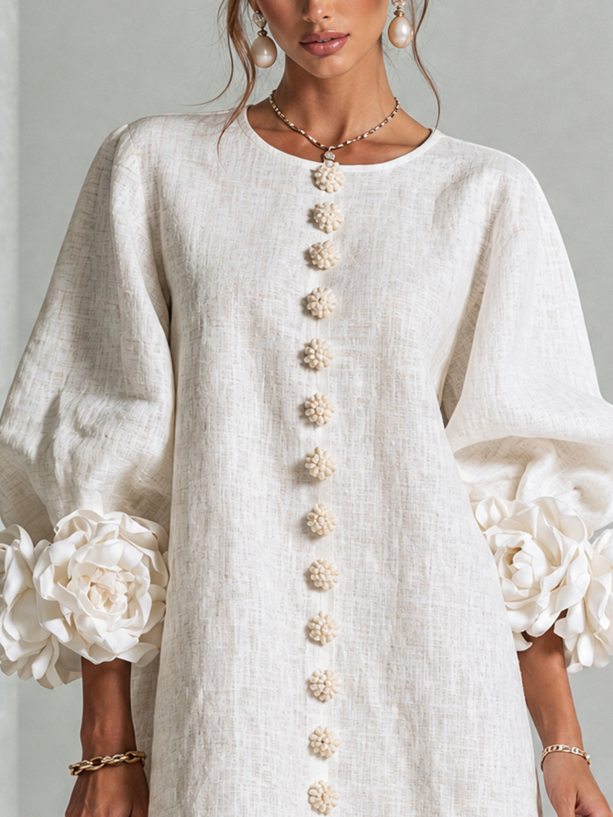 AOIBHEANN | ROSETTE-CUFF MINI DRESS