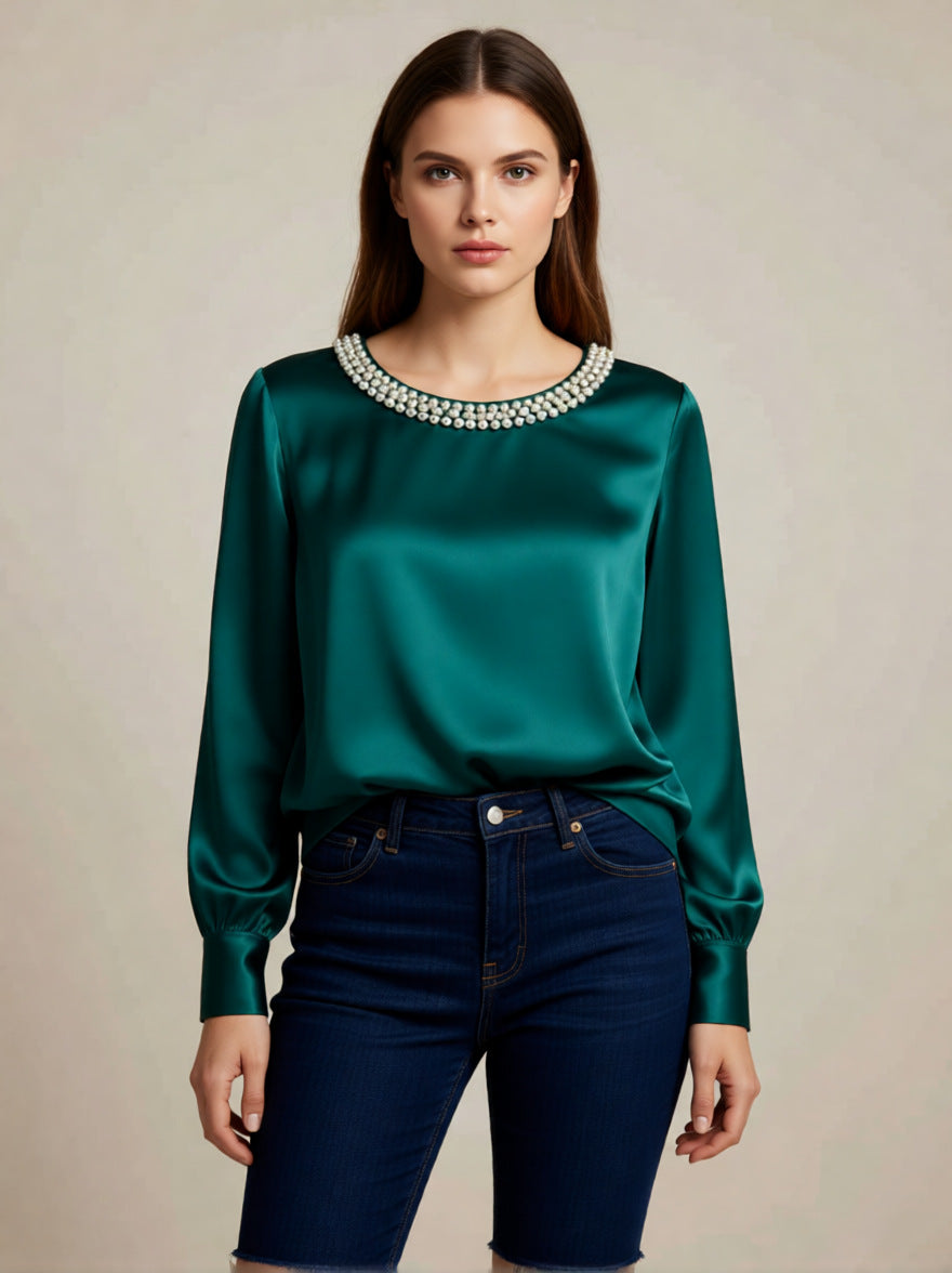 Perlisse | Elegant Round Neck Top