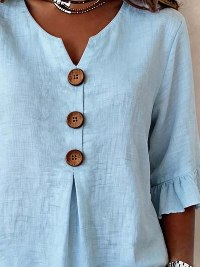 Puffelle | Puff Sleeve Casual Blouse