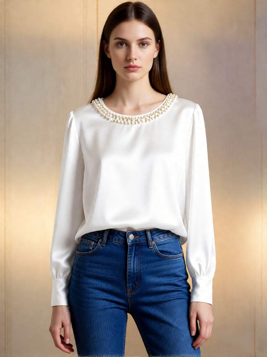 Perlisse | Elegant Round Neck Top