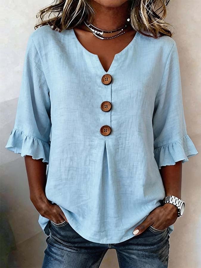 Puffelle | Puff Sleeve Casual Blouse