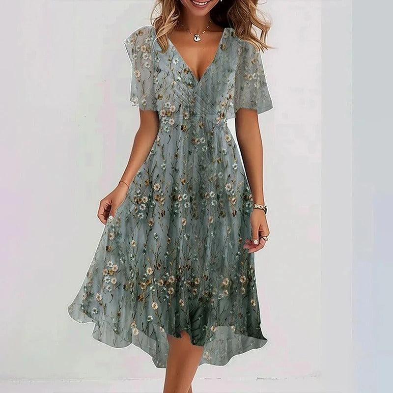 Sylvie | Ruffle Sleeve Wrap Midi Dress
