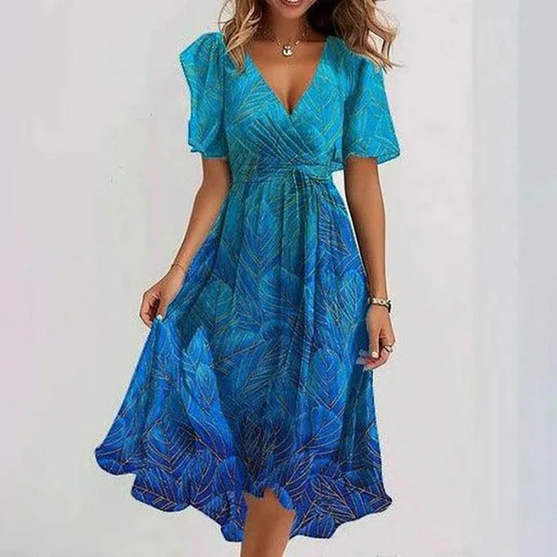 Sylvie | Ruffle Sleeve Wrap Midi Dress