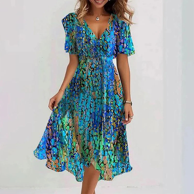 Sylvie | Ruffle Sleeve Wrap Midi Dress
