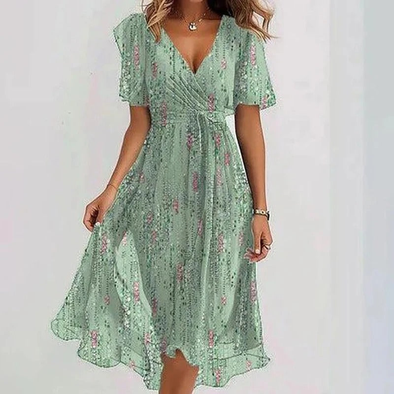Sylvie | Ruffle Sleeve Wrap Midi Dress
