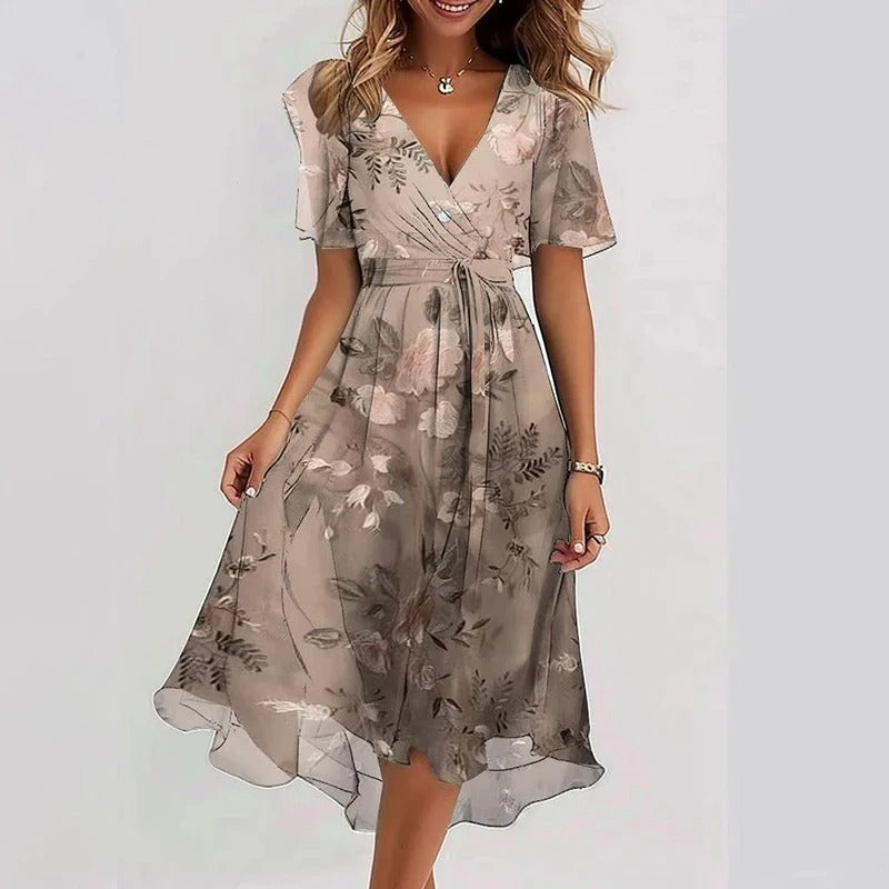 Sylvie | Ruffle Sleeve Wrap Midi Dress