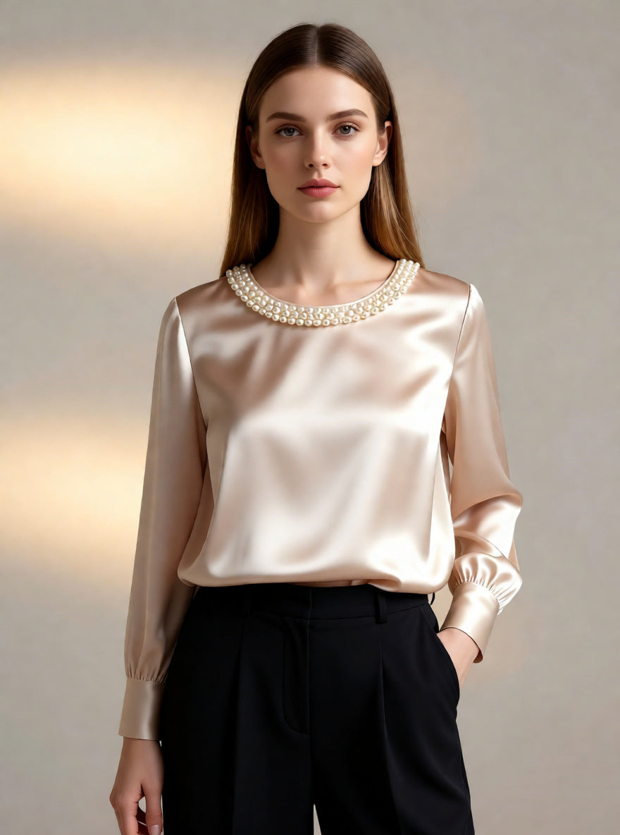 Perlisse | Elegant Round Neck Top