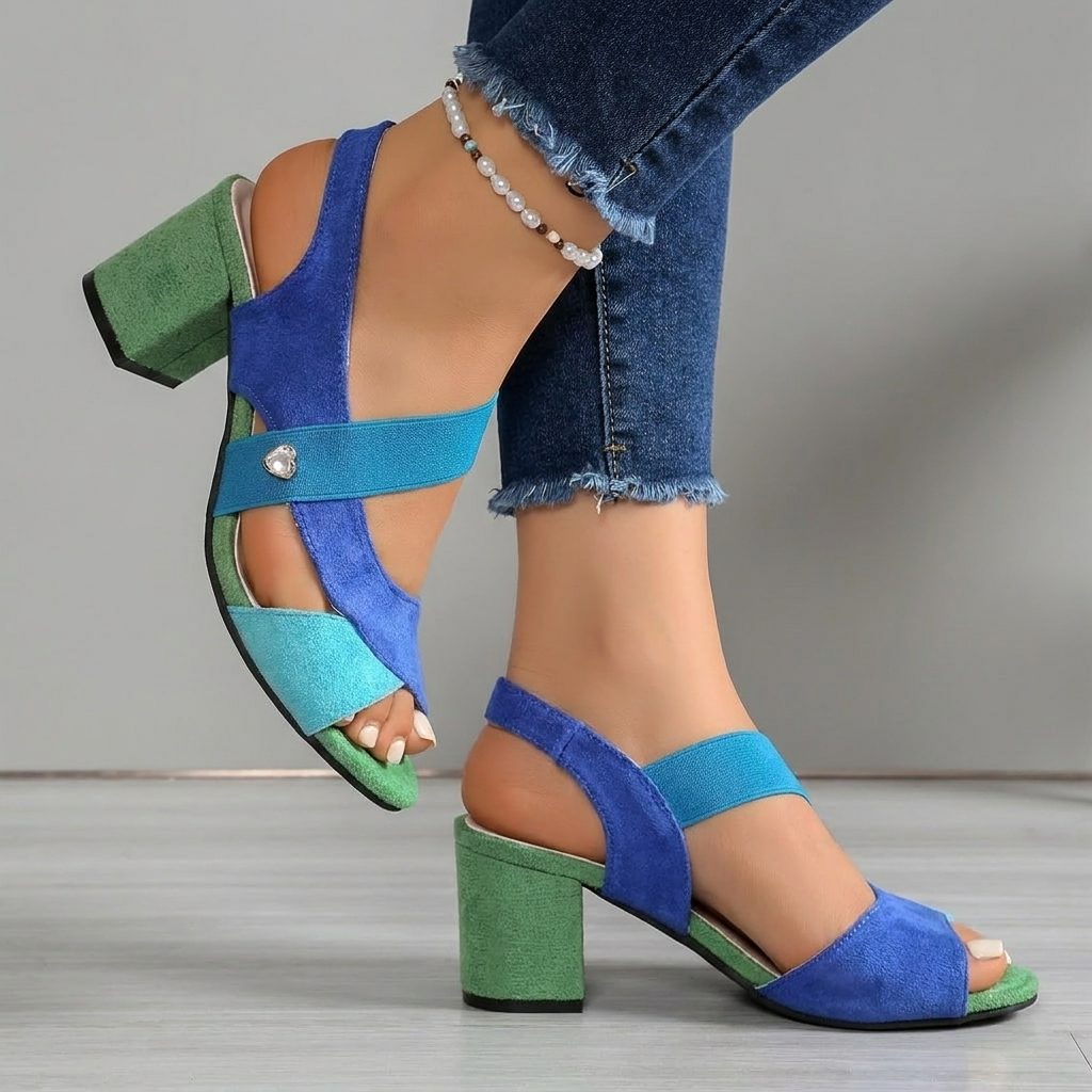 GRÁINNE | CROSS STRAP BLOCK HEELS