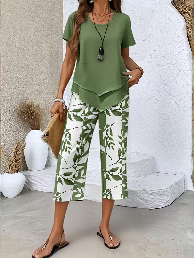 Arviellea | Casual Leaf Print Set