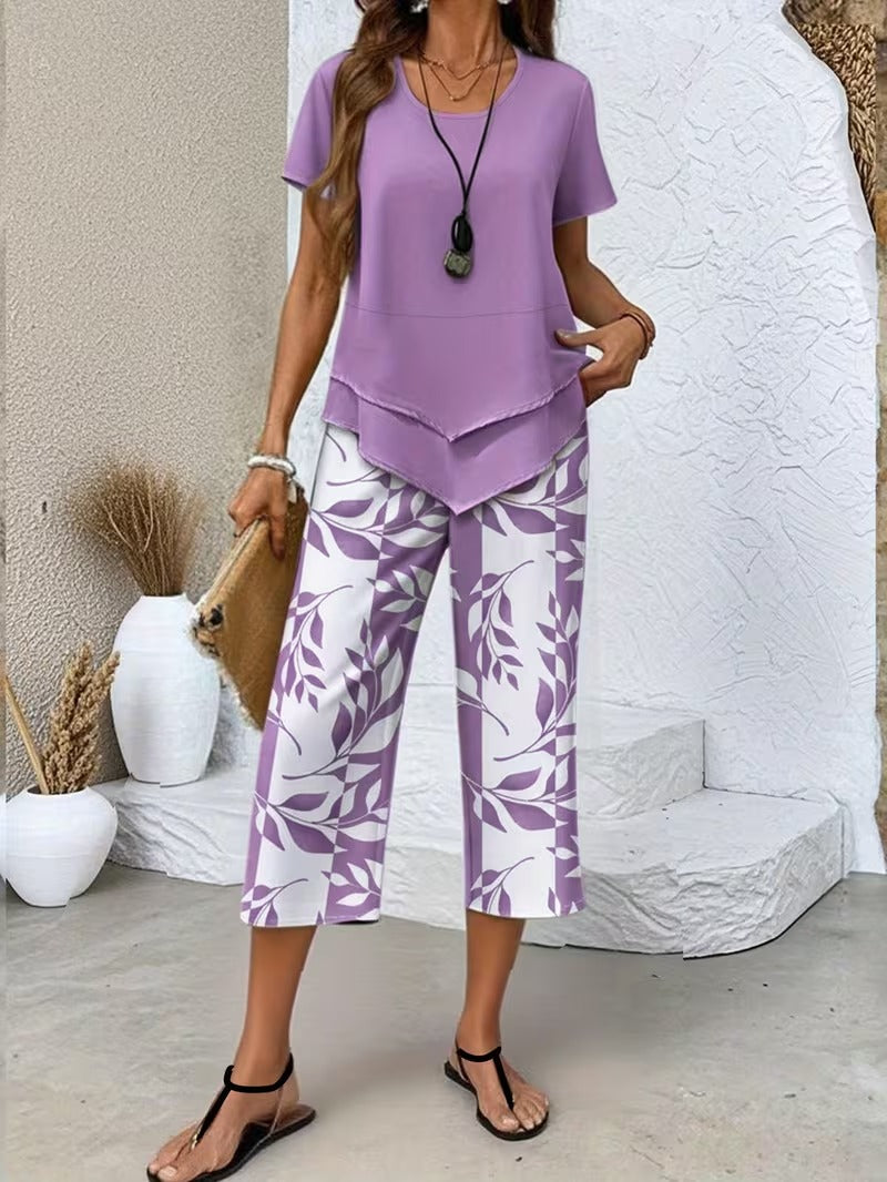 Arviellea | Casual Leaf Print Set