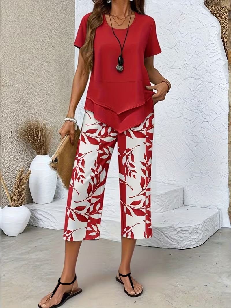 Arviellea | Casual Leaf Print Set