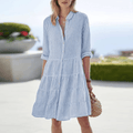 Emilia | Striped Button-Front Midi Dress