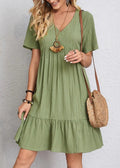 Jana | V-Neck Ribbed Tiered Mini Dress
