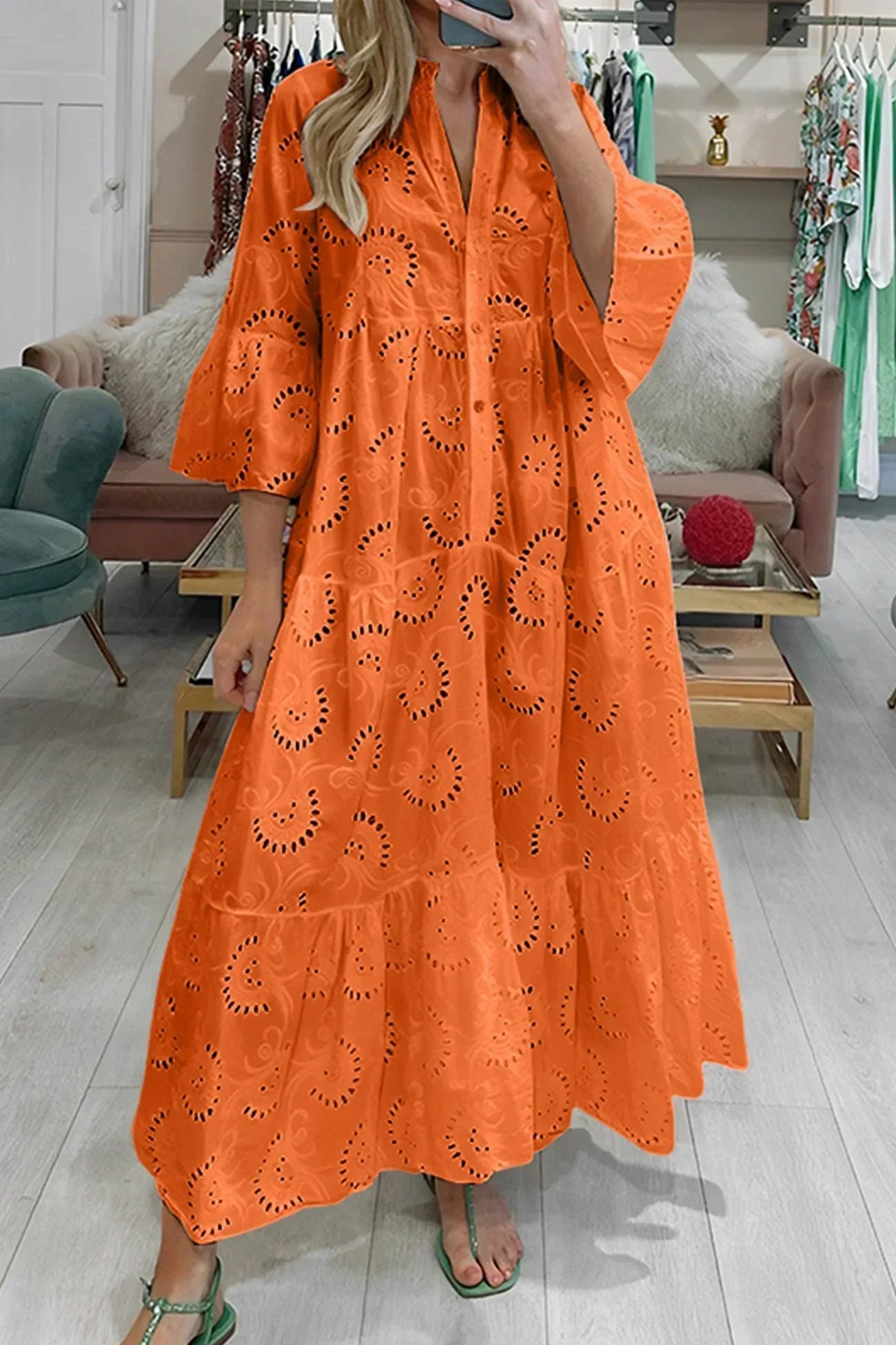 Celeste | Broderie Anglaise Maxi Dress