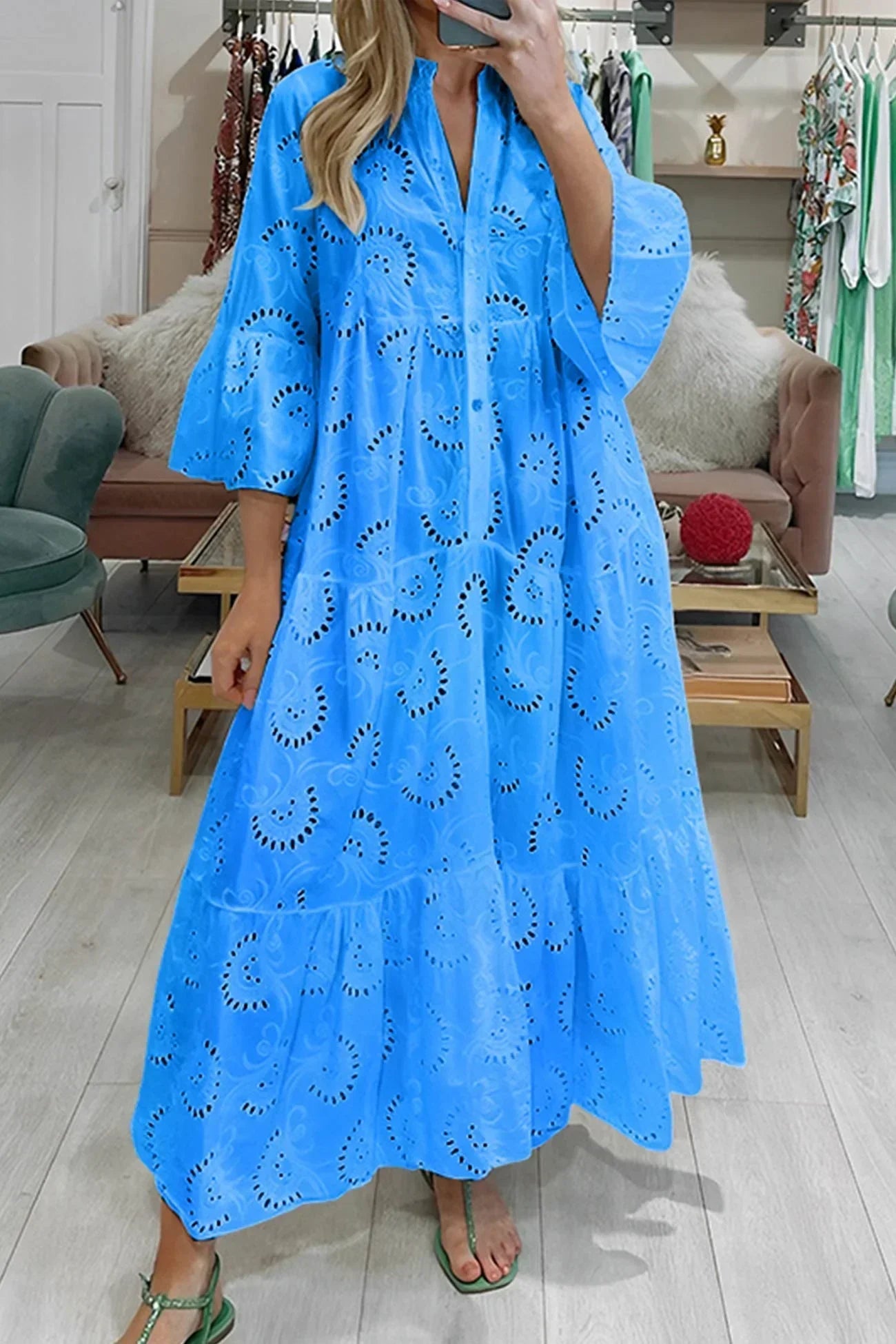 Celeste | Broderie Anglaise Maxi Dress