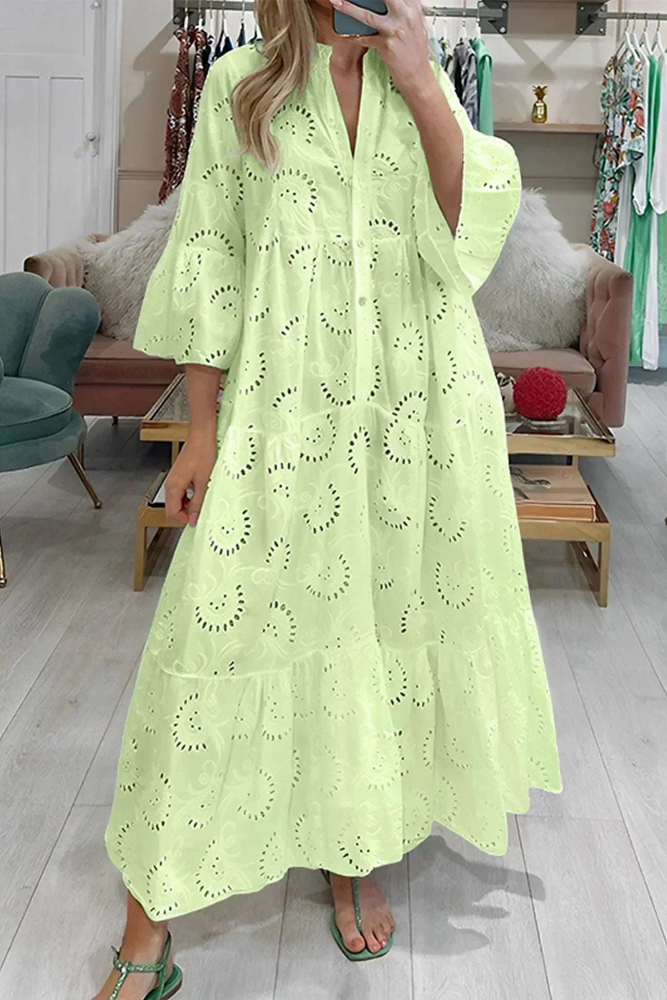 Celeste | Broderie Anglaise Maxi Dress
