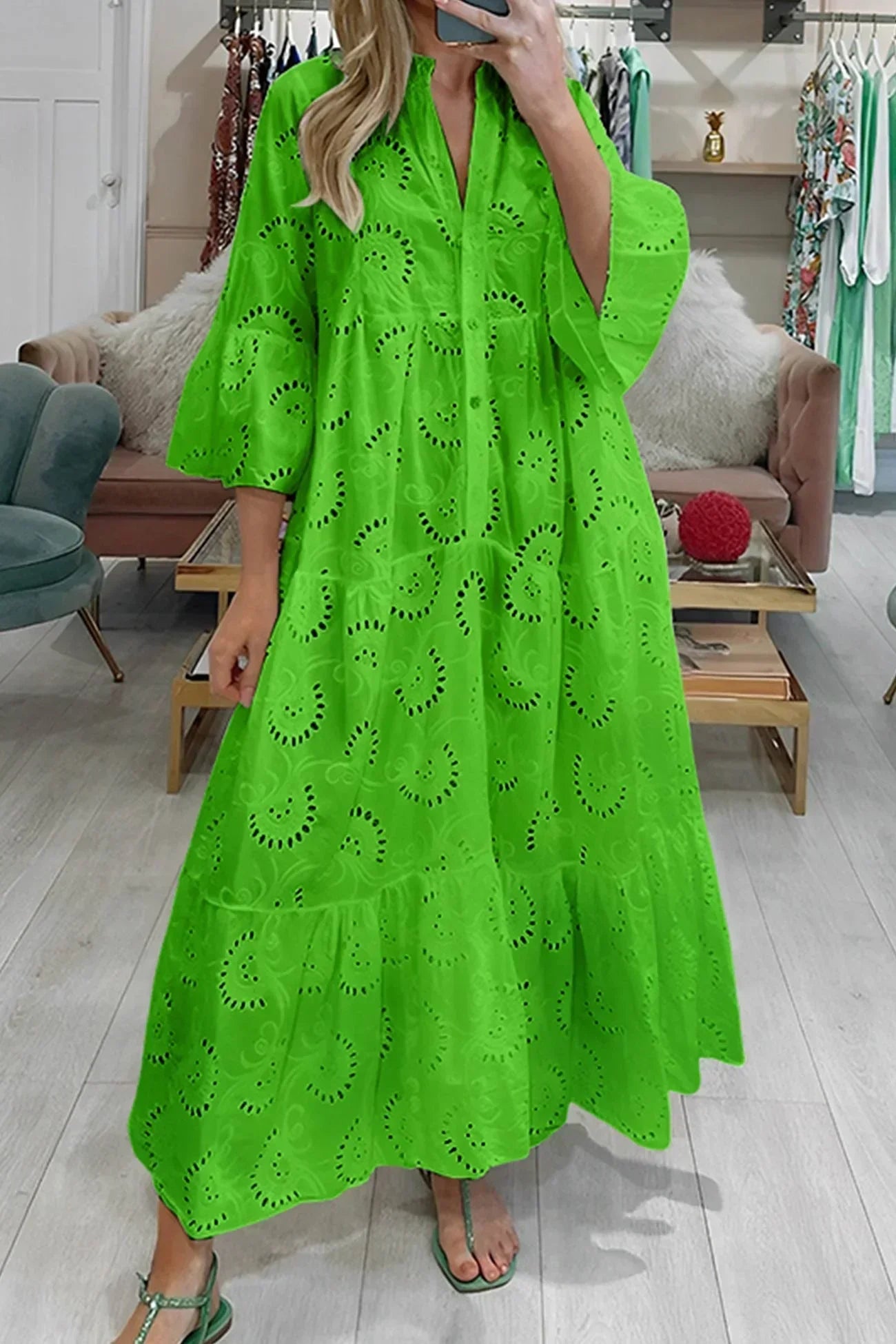 Celeste | Broderie Anglaise Maxi Dress