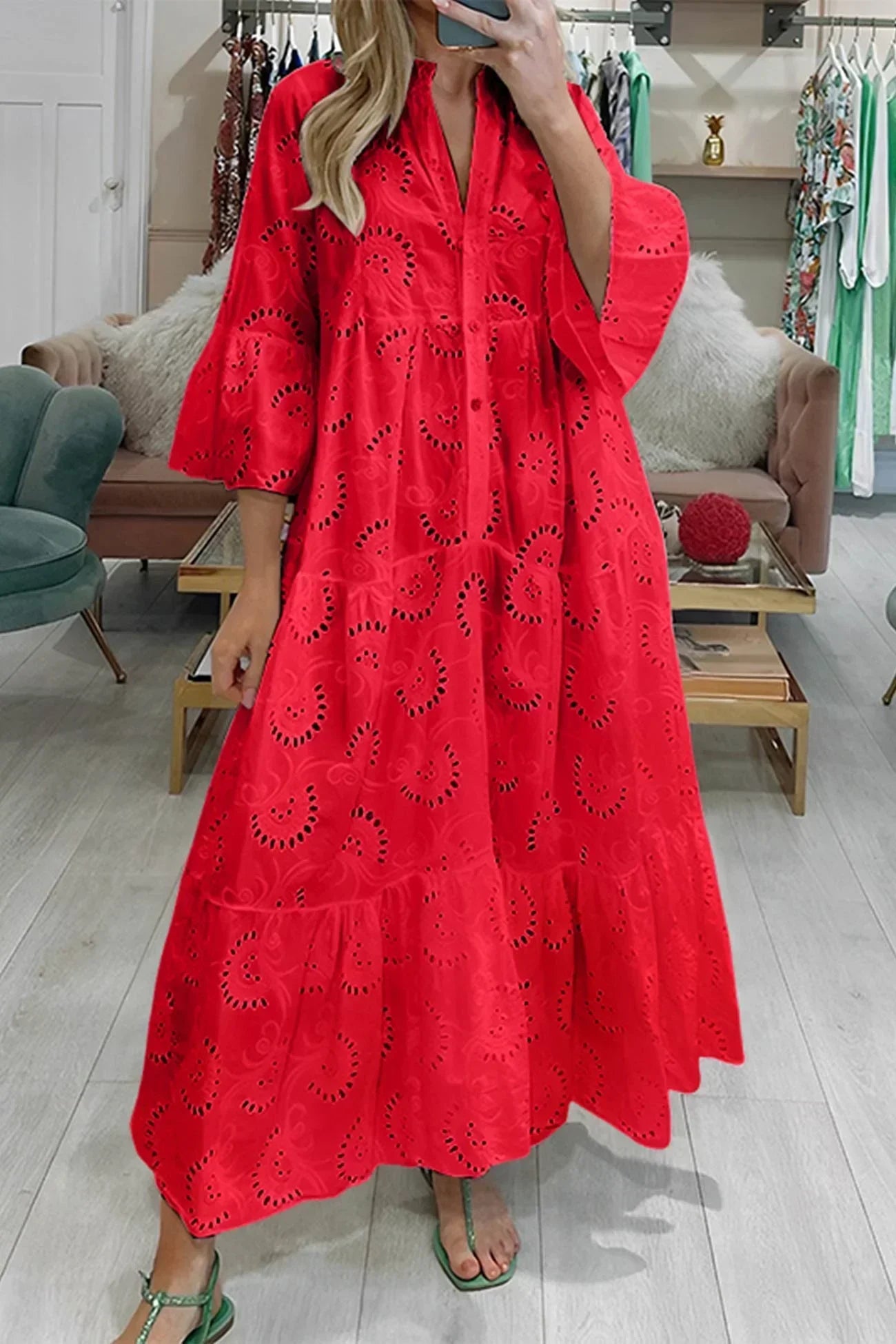 Celeste | Broderie Anglaise Maxi Dress