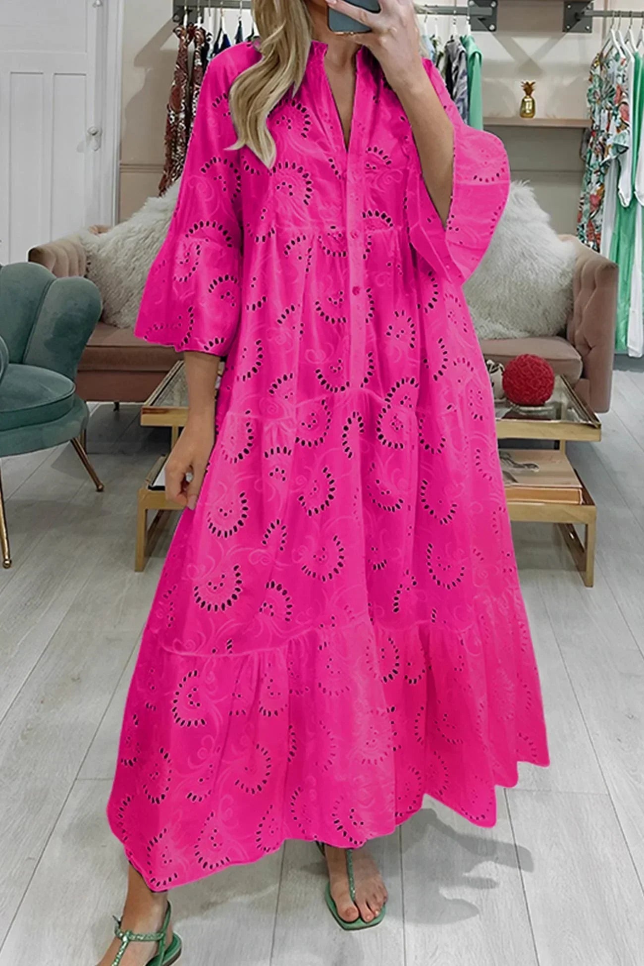 Celeste | Broderie Anglaise Maxi Dress