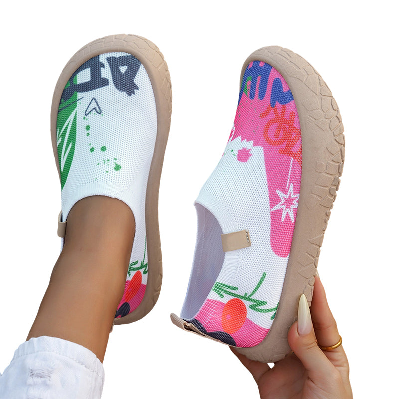 Flora | Printed Slip-On Flat Shoes