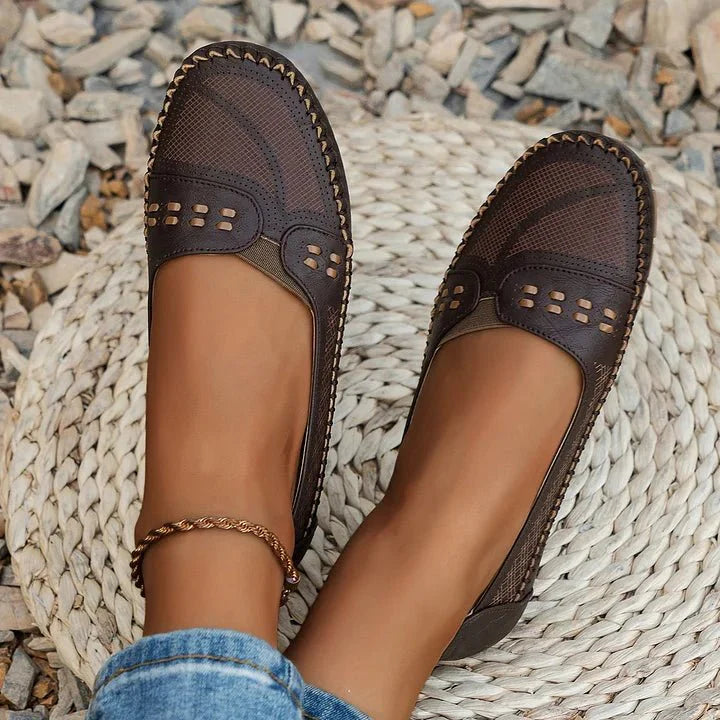 Faye | Perforated Slip-On Comfort Loafers