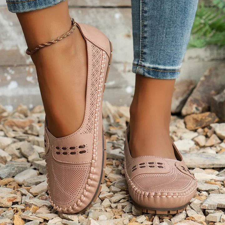 Faye | Perforated Slip-On Comfort Loafers