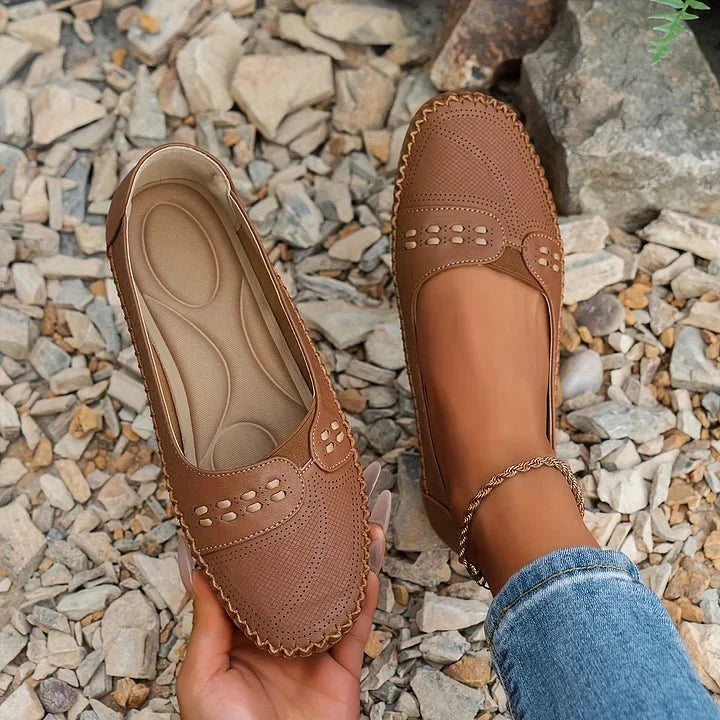 Faye | Perforated Slip-On Comfort Loafers