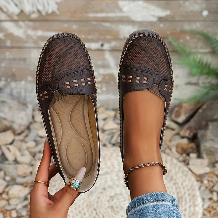 Faye | Perforated Slip-On Comfort Loafers